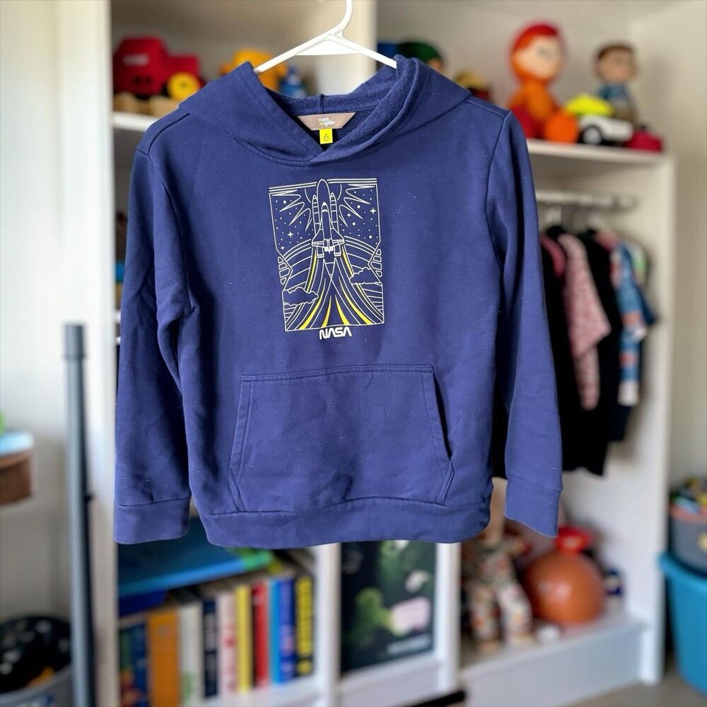 RUMI + RYDER Favorite Fleece Graphic Hoodie NASA Boys Size M EUC